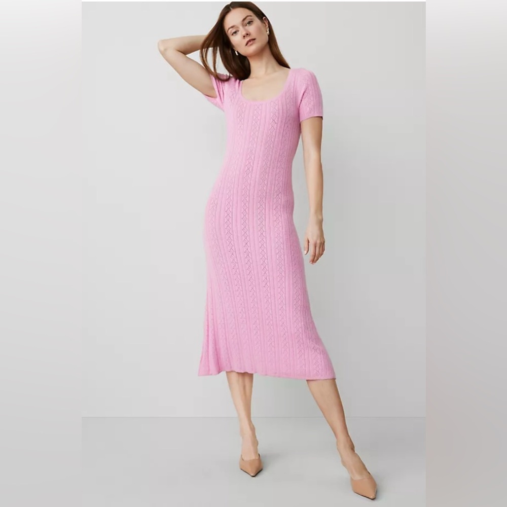 Scoop neck sweater dress